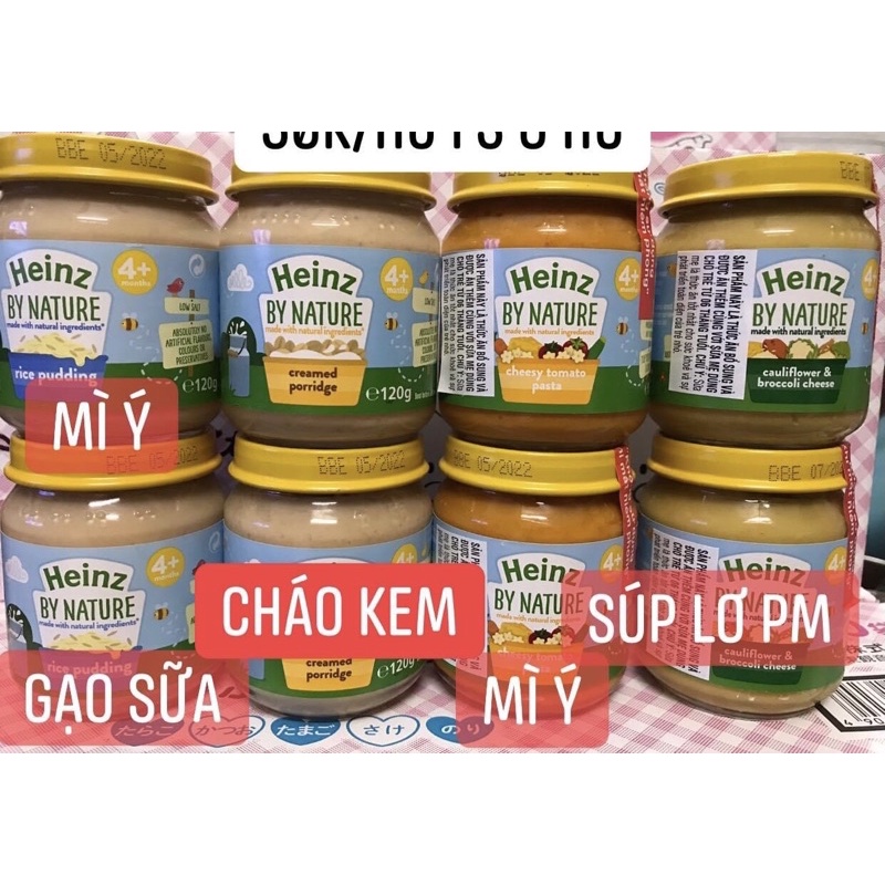 Váng/ hoa quả nghiền Heinz đóng lọ 120g/170g date 2022/2023