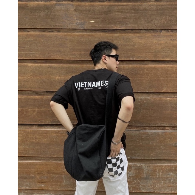 Áo thun ngắn tay VIỆT NAM HUMANIST nam nữ unisex cotton 2 chiều mềm mại form rộng