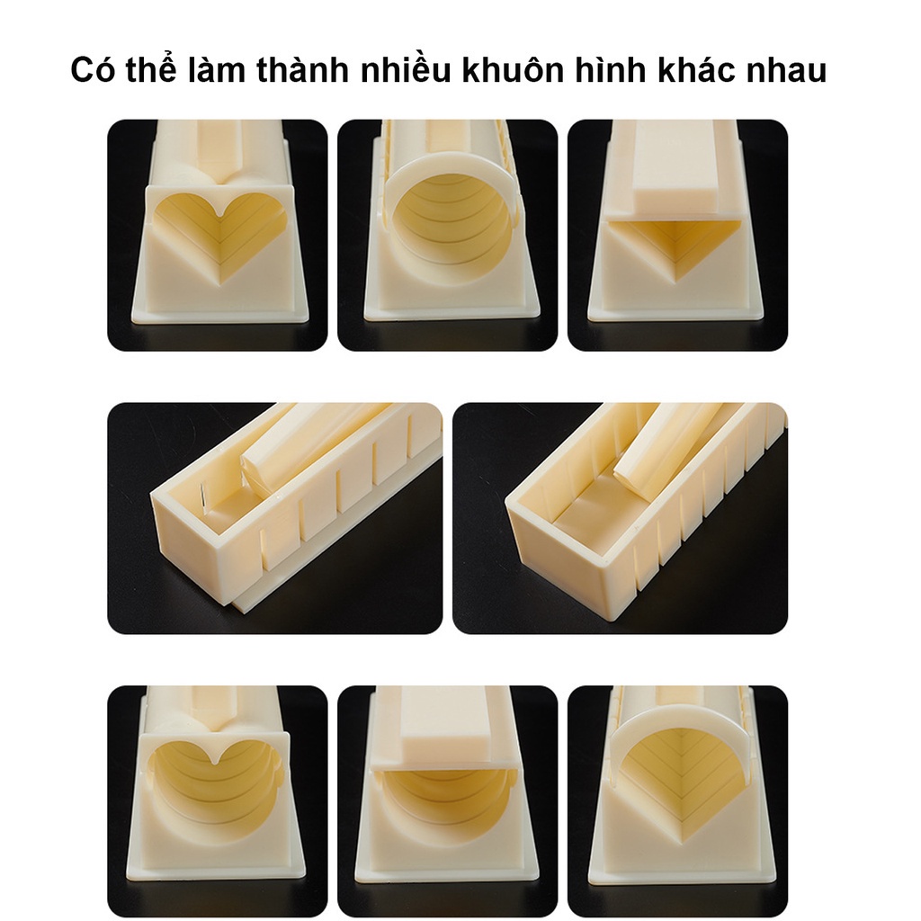 Bộ khuôn làm sushi cơm cuộn kimpap đa dạng hình phong cách Nhật Bản 10 món