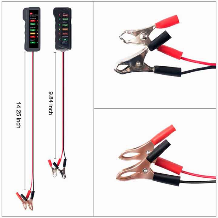 Thiết bị đo dung lượng pin ác quy 12v có 2 đầu kẹp cá sấu
