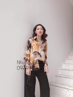 ÁO SƠMI LỤA HOA