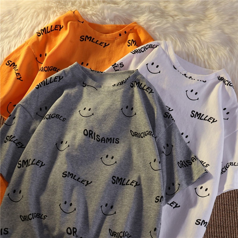 Áo Thun Ngắn Tay Dáng Rộng Kiểu Vintage Nhật Bản Hợp Mùa Hè