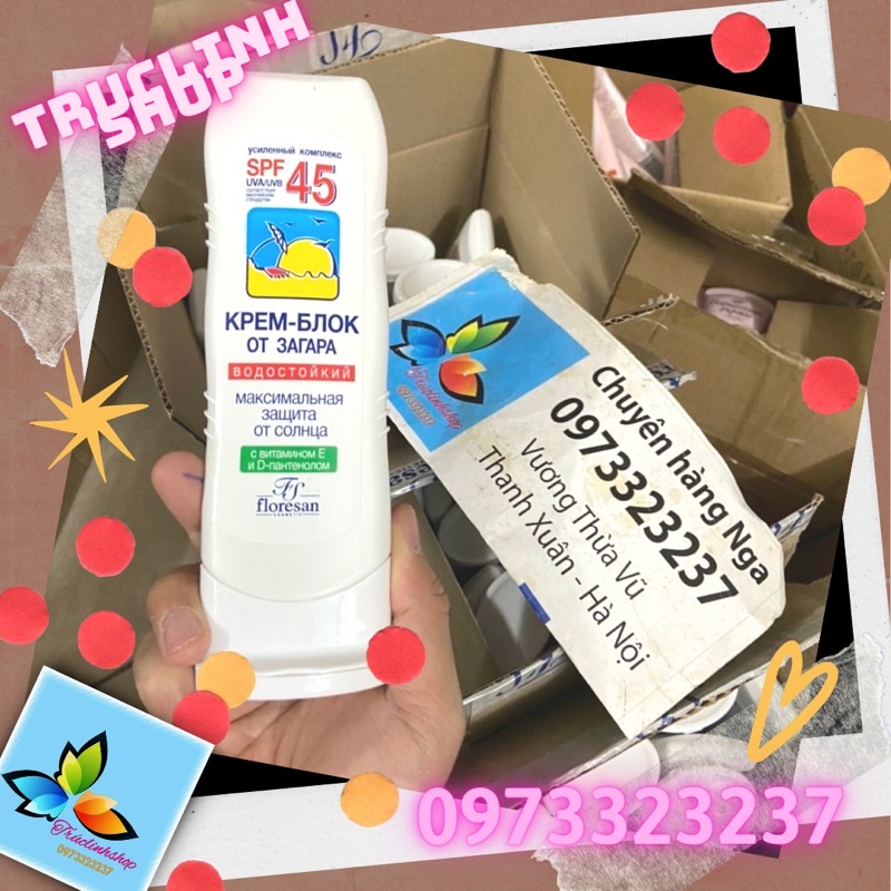 Kem chống nắng Floresan Spf 45+ màu trắng 125ml  Nga