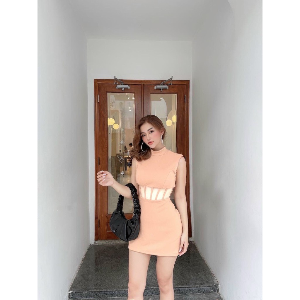 (beutii) Đầm Body Khoét Eo Tay Ngắn - TH05 - Vải Thun Cotton - 3 Màu Đen, Trắng, Cam - Dành Cho Nàng Đi Tiệc, Đi Chơi