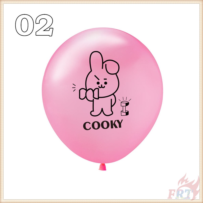 Bóng bay cao su 12inch in hình BT21 BTS để trang trí cho tiệc sinh nhật
