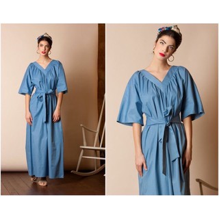 Đầm Linen Dáng Xoè Dài (kèm đai)