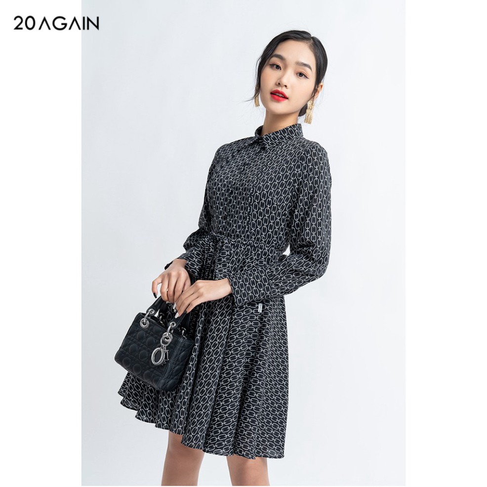 Đầm váy nữ công sở 20AGAIN đủ màu, đủ size, buộc nơ cổ sang trọng hiện đại DEA0955