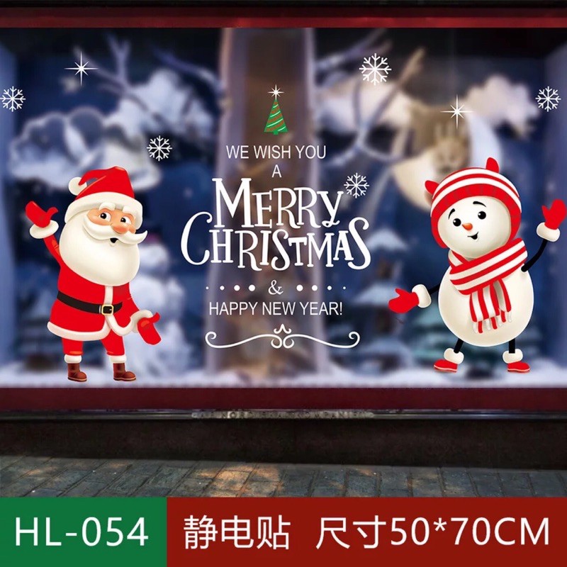 Decal dán kính hình noel