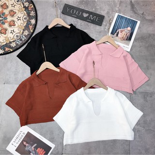 Áo croptop len 4 màu mã B297 (kèm ảnh thật,video)