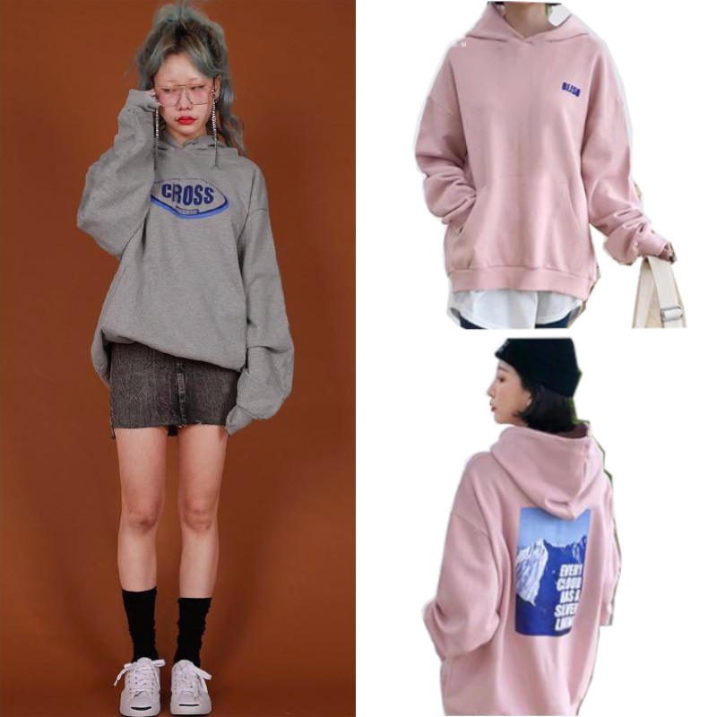 12 mẫu áo HOODIE thu đông nữ mới 2019 đồng giá chất liệu cotton trùm đầu dài tay