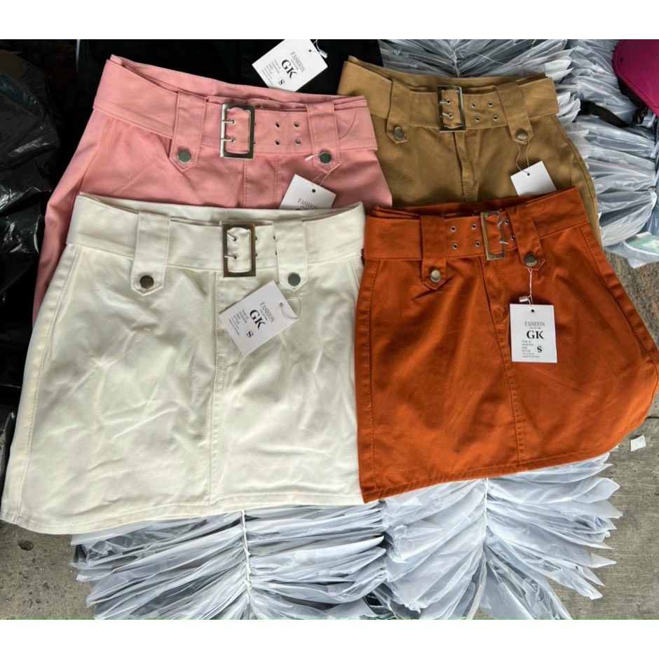 Quần váy jeans cạp cao kèm đai về đủ màu siêu đẹp chất jeans mềm