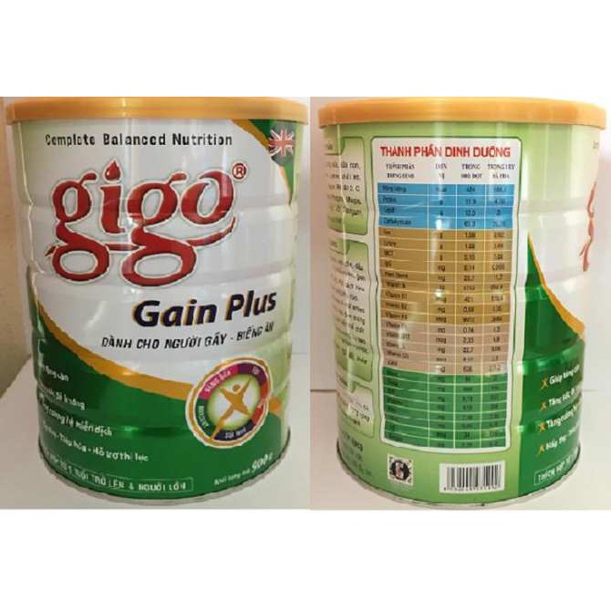 Sữa GIGO GAIN PLUS Cho Người Gầy Biếng Ăn DATE MỚI NHẤT