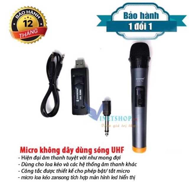 Micro Karaoke Đa Năng Daile- Zansong V12 Dành Cho Loa Kéo