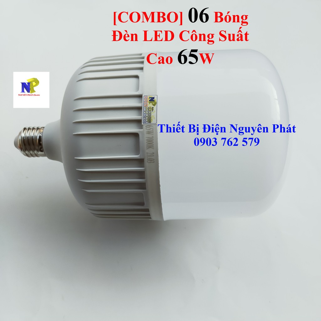 06 Bóng Đèn LED Công Suất Cao 65W Siêu Sáng (Siêu To) Ánh Sáng Trắng -Tiết Kiệm Điện Năng