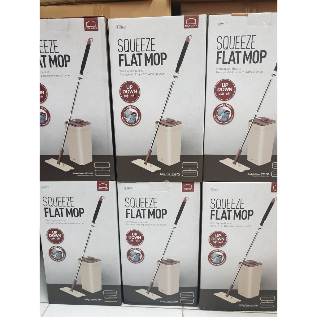 Bộ Cây Lau Nhà Lock&Lock Squeeze Flat Mop ETM471