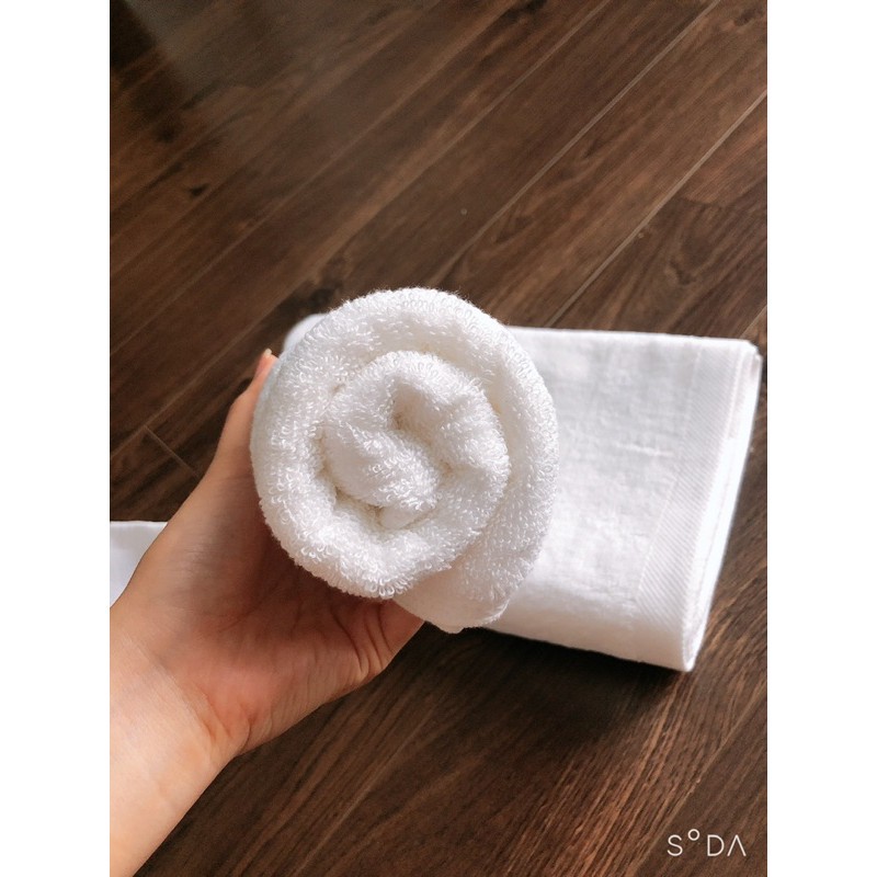 KHĂN LAU ĐẦU, LÀM MẶT COTTON CHO SPA, KHÁCH SẠN 35*75cm