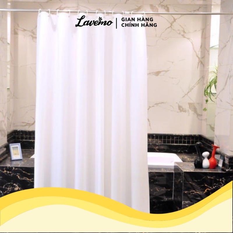 Rèm Phòng Tắm Trắng Trơn LAVEMO Hàng Đẹp Cao Cấp Chống Thấm Nước 100% Polyester T-TRANG