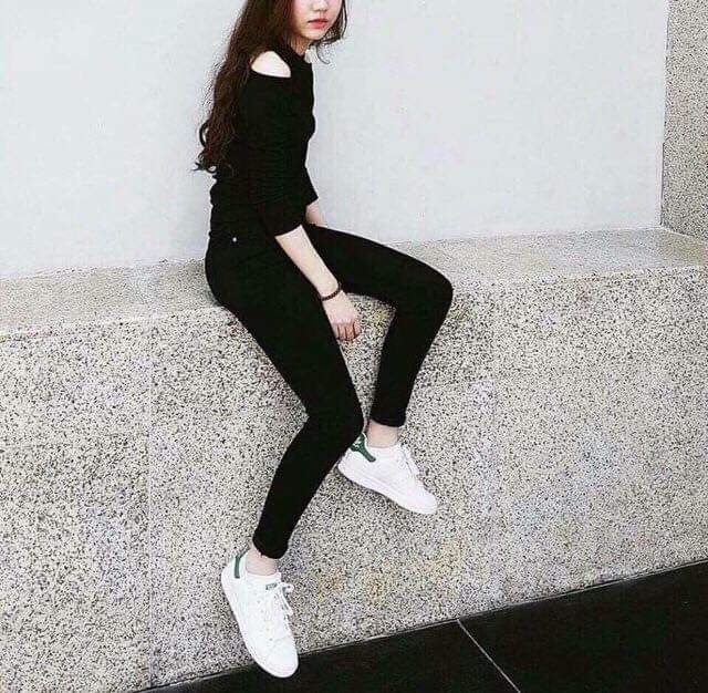 Quần jean nữ đen vd+ ảnh thật