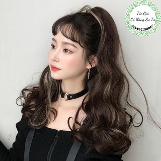 Tóc giả ngoặm xoăn đuôi 3 càng highlight cao cấp