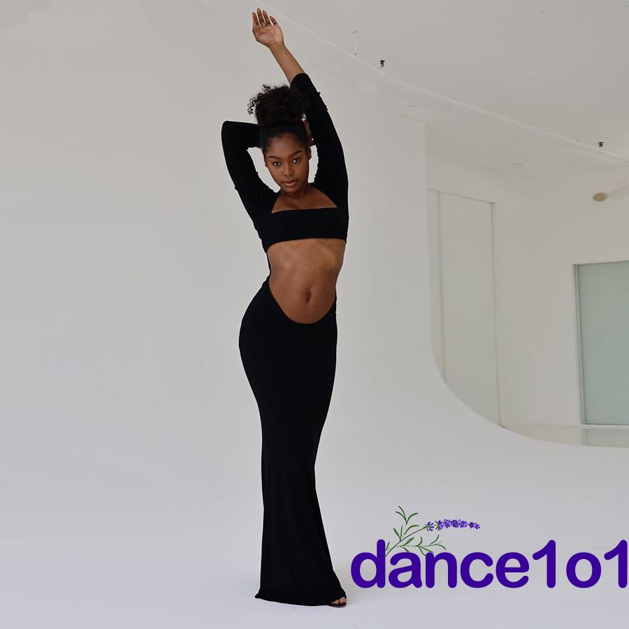 Đầm Ôm Dài Tay Cổ Vuông Quyến Rũ Dành Cho Nữ Khiêu Vũ1O1-