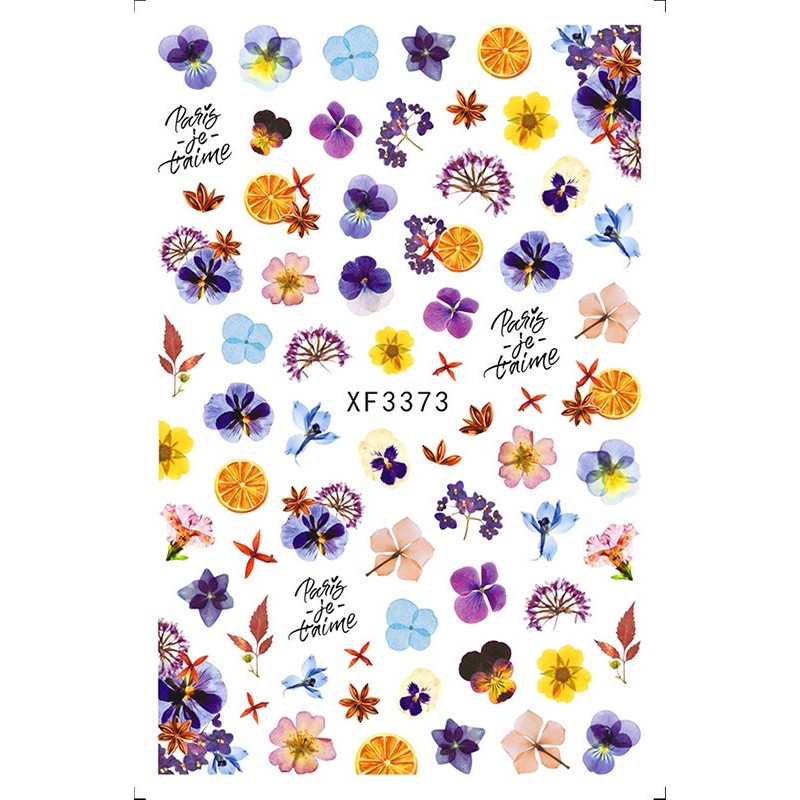 Sticker,hình dán móng tay hoạ tiết bông hoa trang trí móng tay nghệ thuật nail