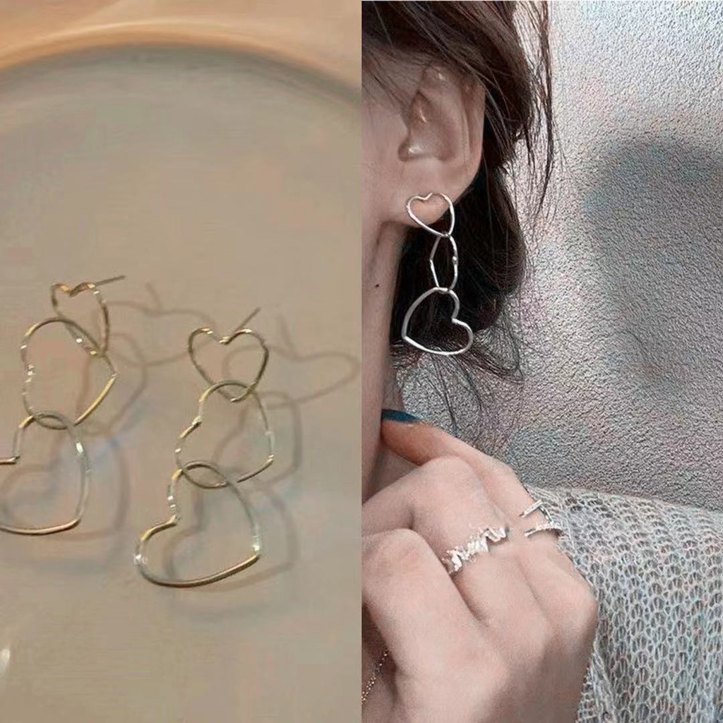Khuyên Tai Dây Tình Yêu Thời Trang Đơn Giản