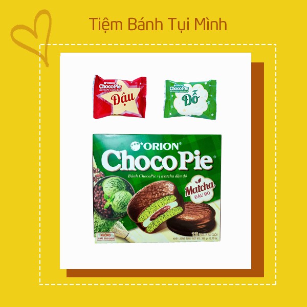 [1 cái] Bánh Chocopie Vị Matcha Đậu Đỏ