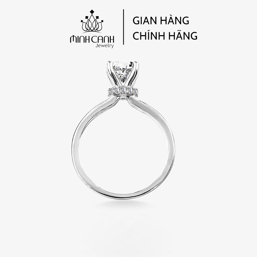 Nhẫn Bạc Đá Tròn Thắt Giữa - Minh Canh Jewelry
