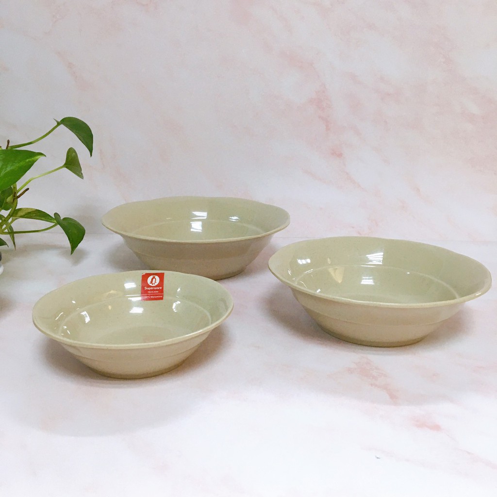 Bát Canh Viền SUPERWARE Nhựa Phíp 100% Melamine Nâu Đá - Stone