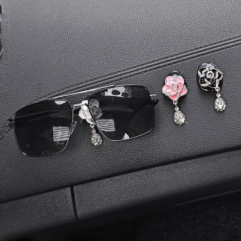 Car Small Hook Creative Diamond Crystal Car Interior Decoration Front Row Adhesive Hook Multifunctional Storage Universal fceU