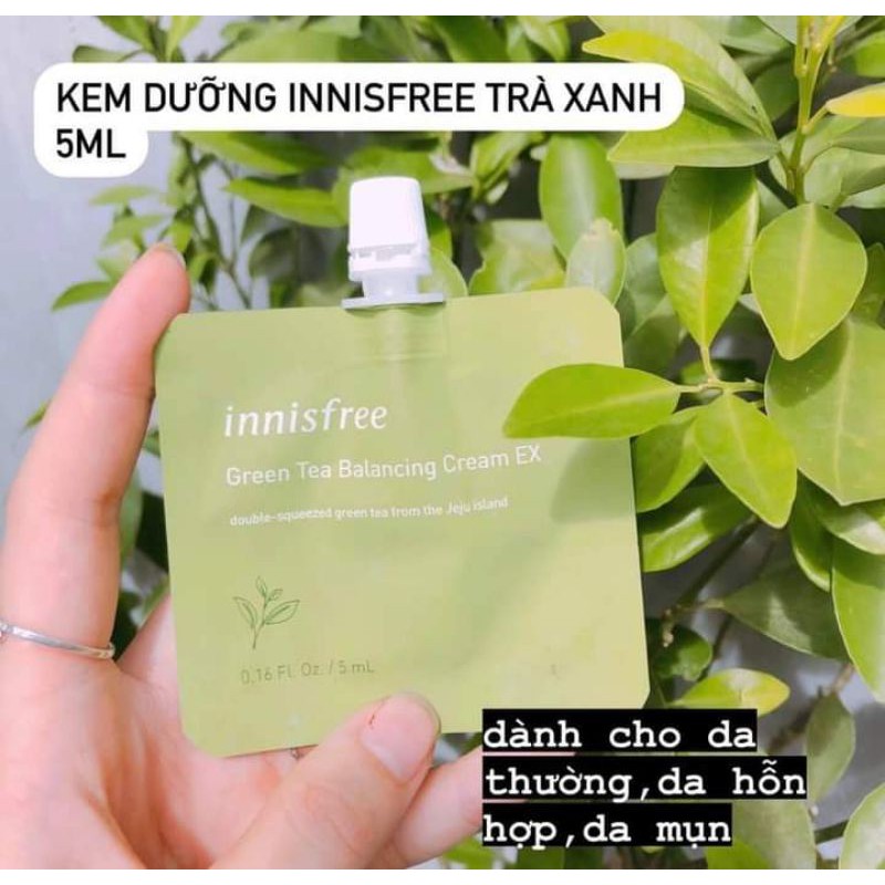 Kem Dưỡng Da Innisfree Trà Xanh Dạng Túi ( Auth)