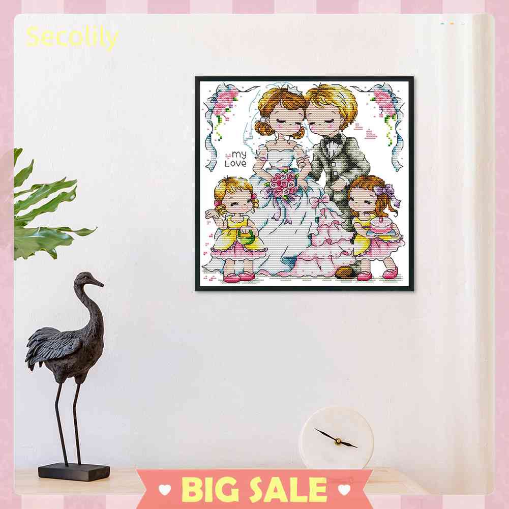 Bộ Tranh Thêu Chữ Thập 14CT DIY Hình Hoạt Hình Xinh Xắn Đáng Yêu