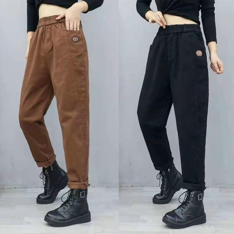 quần baggy cạp cao lưng chun chất hàn thô