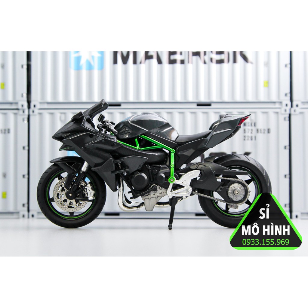 [ Sỉ Mô Hình ] Mô hình xe mô tô Kawasaki Ninja H2R phiên bản sáng đèn 1:12