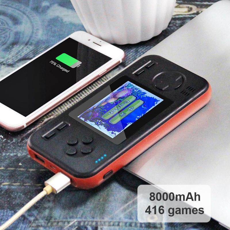 Máy chơi game 416 game kiêm sạc dự phòng 8000 MAH - Sạc dự phòng kiêm máy chơi game 416 trò nhỏ gọn,rất tiện lợi