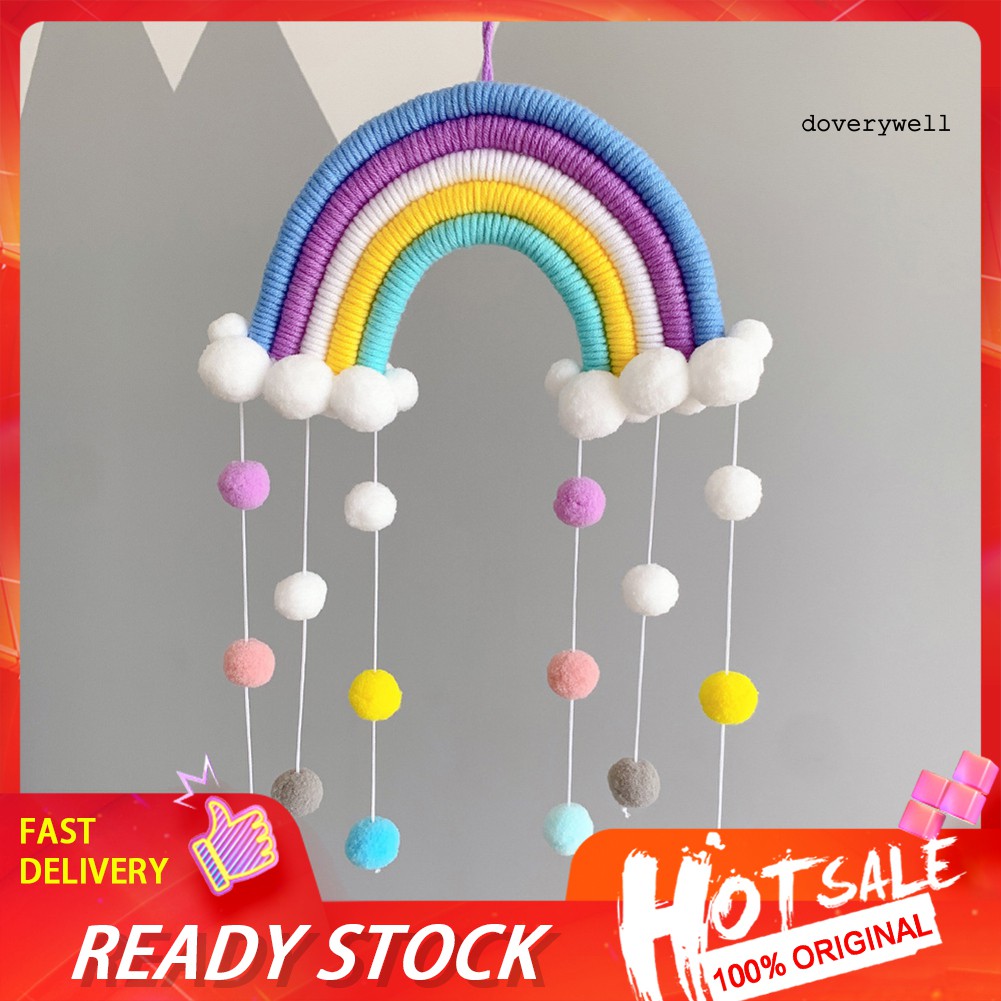 Phụ Kiện Treo Trang Trí Phòng Bé Hình Cầu Vồng Bằng Vải Không Dệt
