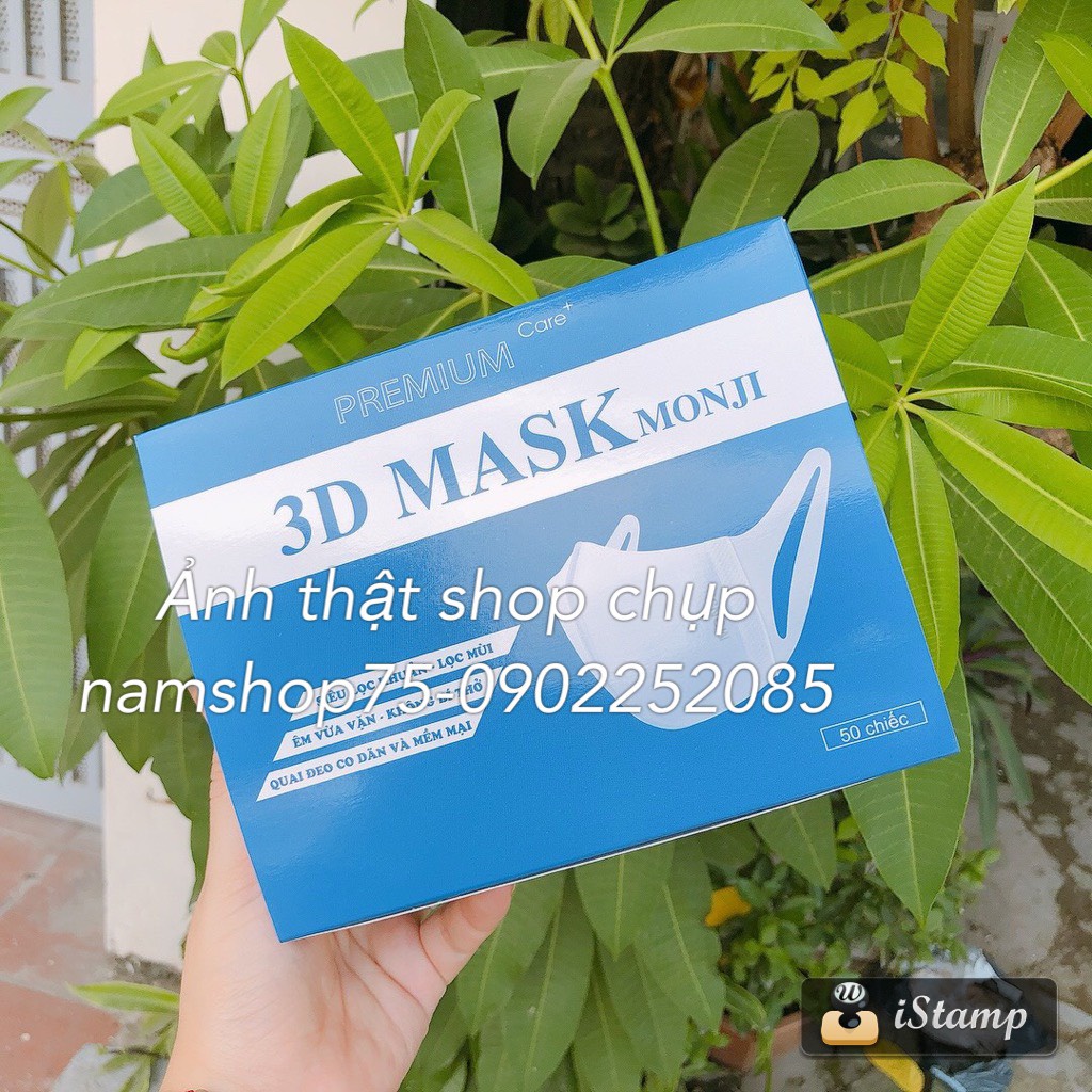 [CÓ SẴN] Hộp 50 Chiếc Khẩu Trang MONJI 3D MASK Công Nghệ Nhật Bản Chính Hãng Kháng Khuẩn, Lọc Bụi From Nhỏ Ôm Mặt