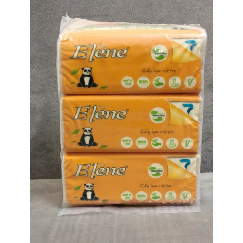 Lô 3 giấy rút 100 tờ 3 lớp Elene gấu trúc