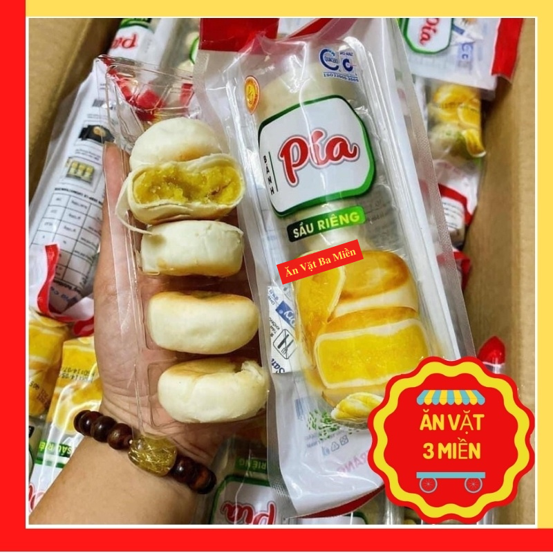 Bánh Pía Sầu Riêng gói 100gr, Bánh Pía Chay Mini hộp 5c bánh nhỏ