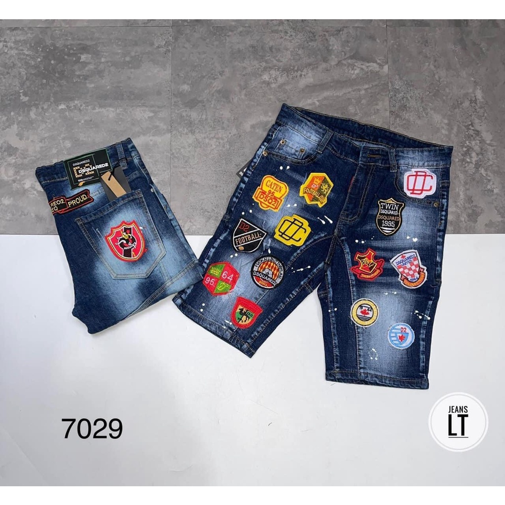 quần short jean nam đen xanh khóa kéo lệch thêu logo nhiều mẫu mới hot nhất,vải jean dày mềm kiểu dáng trẻ trung