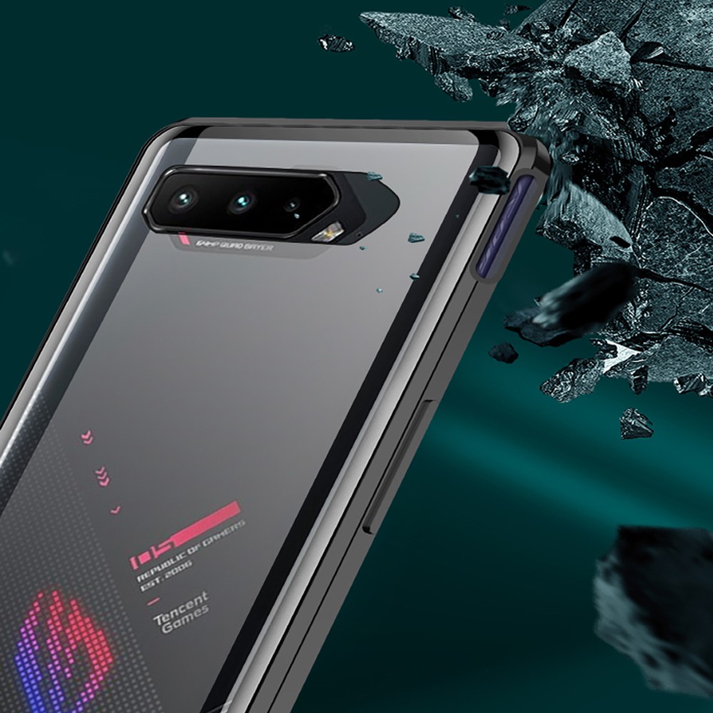 Ốp Điện Thoại Kính Cường Lực Hai Mặt Viền Kim Loại Màu Trắng Cho ROG phone 5 phone ROG phone 5S ASUS ROG 5 ROG5 ROG 5S ROG5S
