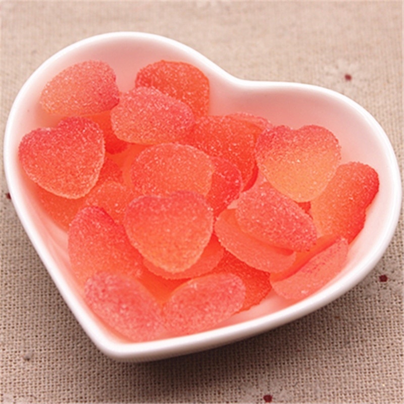 10Pcs/set Gradient Color Cute Simulation Resin Love Heart Candy Flatbacks Cabochon for Phone Case DIY