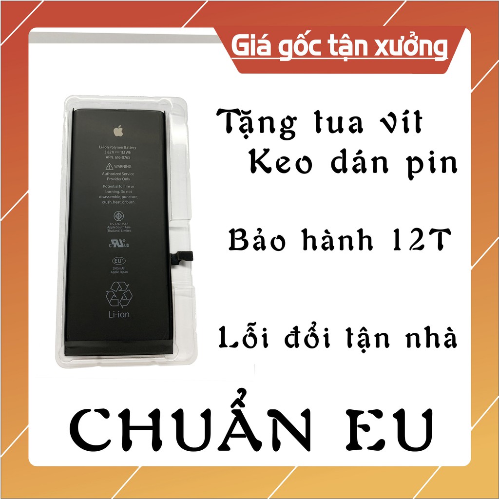 [Mã ELFLASH3 hoàn 10K xu đơn 20K] Pin IPhone EU 5 / 5s / 5c / 6 / 6S / 6Plus / 6SPlus Chuẩn Chất Lượng