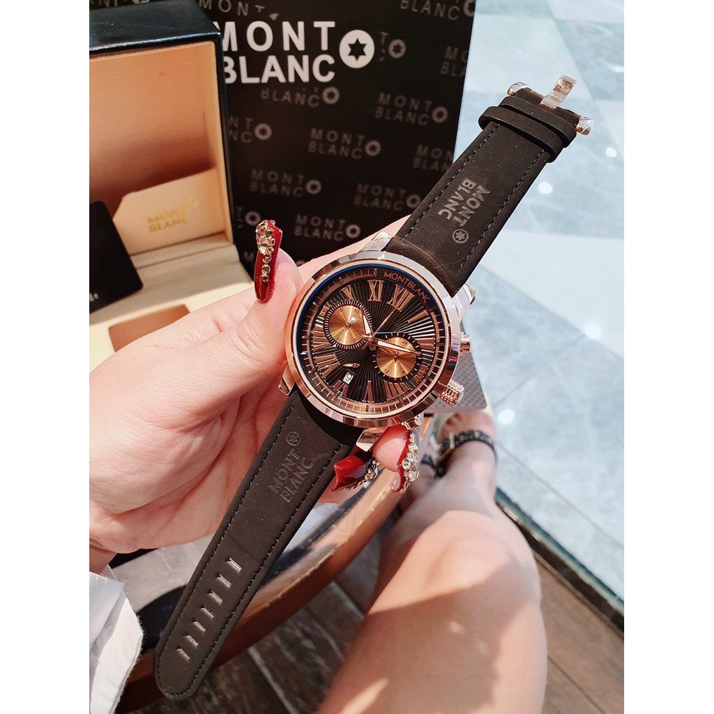 ĐỒNG HỒ NAM MONT-BLANC CHRONOGRAPH , DÂY DA , SIZE 42MM, NHIỀU MÀU