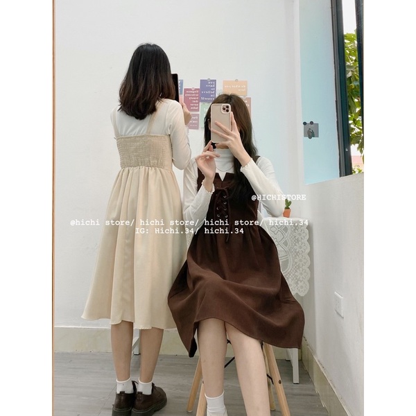 váy yếm mùa đông ẢNH THẬT VIDEO đan dây ngực hichi | BigBuy360 - bigbuy360.vn