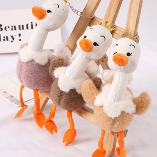 Móc Khóa Thú Nhồi Bông Thiên Nga Vượng Miệng Treo Balo, Túi Xách, Điện Thoại 18cm
