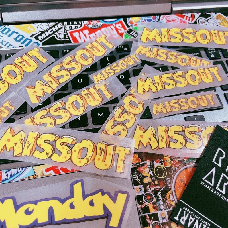 Decal ủi chữ vàng Missout tổng hợp cá tính | Logo Sticker Patch in áo ủi trực tiếp lên vải