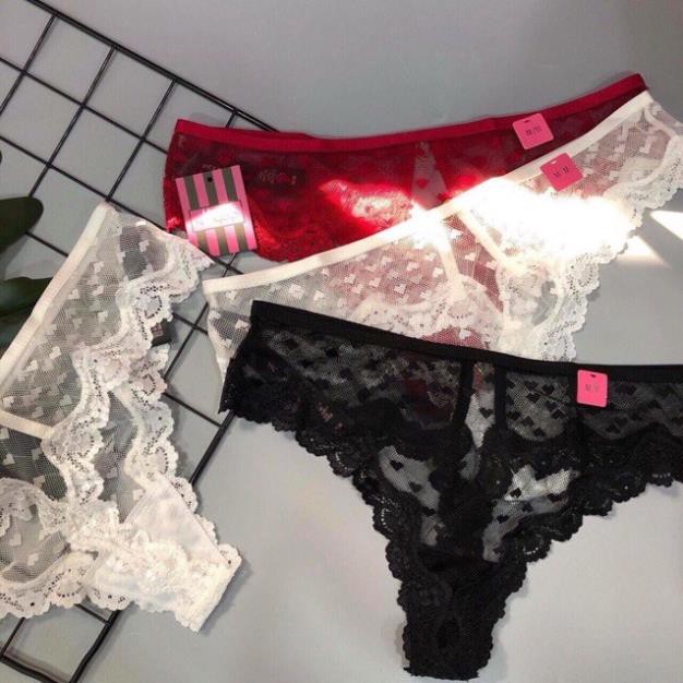 Quần lót ren lọt khe Vicky tim T03