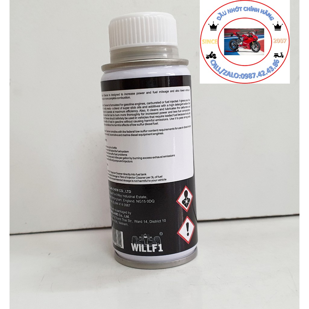 VỆ SINH KIM PHUN BUỒNG ĐỐT WILLF1 INJECTOR CLEANER 75ML