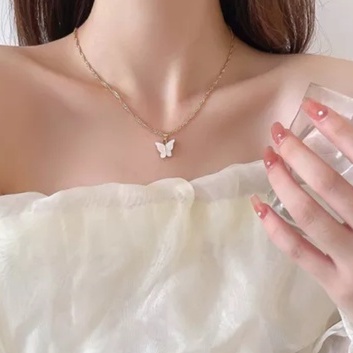 Dây chuyền mặt bướm màu sắc cá tính, vòng cổ thời trang Filibra - DC009